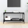 TV staliukas Televizoriaus spintelė, juoda, 80x33x41cm, mediena ir plienas