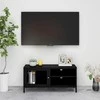 TV staliukas Televizoriaus spintelė, juoda, 90x30x44cm, plienas ir stiklas