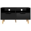 TV staliukas Televizoriaus spintelė, juoda, 90x40x48,5cm, mediena, blizgi