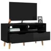 TV staliukas Televizoriaus spintelė, juoda, 90x40x48,5cm, mediena, blizgi