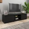 TV staliukas Televizoriaus spintelė, juoda, 140x40x35,5cm, apdirbta mediena