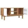 TV staliukas Televizoriaus spintelė OTTA, ruda/balta, 113,5x43x57cm, pušis