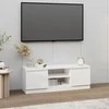 TV staliukas Televizoriaus spintelė su durelėmis, balta, 102x30x36cm