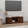 TV staliukas Televizoriaus spintelė su durelėmis, ruda ąžuolo, 102x30x36cm