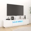 TV staliukas Televizoriaus spintelė su LED apšvietimu, balta, 180x35x40cm