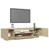 TV staliukas Televizoriaus spintelė su LED apšvietimu, ąžuolo, 160x35x40cm