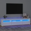 TV staliukas Televizoriaus spintelė su LED apšvietimu, balta, 195x35x40cm