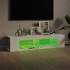 TV staliukas Televizoriaus spintelė su LED apšvietimu, balta, 135x39x30cm