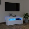 TV staliukas Televizoriaus spintelė su LED apšvietimu, balta, 90x35x40cm