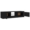 TV staliukas Televizoriaus spintelė su LED apšvietimu, juoda, 140x40x35,5cm