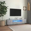 TV staliukas Televizoriaus spintelė su LED apšvietimu, pilka, 160x35x40cm