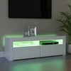 TV staliukas Televizoriaus spintelė su LED apšvietimu, balta, 120x35x40cm