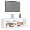 TV staliukas Televizoriaus spintelė su LED apšvietimu, balta, 120x35x40cm