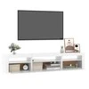 TV staliukas Televizoriaus spintelė su LED apšvietimu, balta, 195x35x40cm