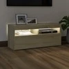 TV staliukas Televizoriaus spintelė su LED apšvietimu, ąžuolo, 90x35x40cm