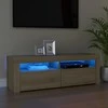 TV staliukas Televizoriaus spintelė su LED apšvietimu, ąžuolo, 120x35x40cm