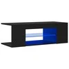 TV staliukas Televizoriaus spintelė su LED apšvietimu, juoda, 90x39x30cm