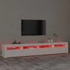 TV staliukas Televizoriaus spintelė su LED apšvietimu, balta, 240x35x40cm