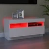TV staliukas Televizoriaus spintelė su LED apšvietimu, balta, 80x35x40cm