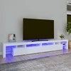 TV staliukas Televizoriaus spintelė su LED apšvietimu, balta, 260x36,5x40cm