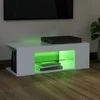TV staliukas Televizoriaus spintelė su LED apšvietimu, balta, 90x39x30cm