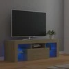 TV staliukas Televizoriaus spintelė su LED apšvietimu, ąžuolo, 120x35x40cm
