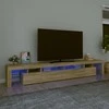 TV staliukas Televizoriaus spintelė su LED apšvietimu, ąžuolo, 260x36,5x40cm