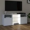 TV staliukas Televizoriaus spintelė su LED apšvietimu, balta, 120x30x50cm