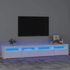 TV staliukas Televizoriaus spintelė su LED apšvietimu, balta, 240x35x40cm