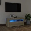 TV staliukas Televizoriaus spintelė su LED apšvietimu, ąžuolo, 90x35x40cm