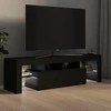 TV staliukas Televizoriaus spintelė su LED apšvietimu, juoda, 140x36,5x40cm