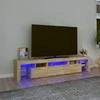 TV staliukas Televizoriaus spintelė su LED apšvietimu, ąžuolo, 200x36,5x40cm