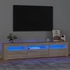 TV staliukas Televizoriaus spintelė su LED apšvietimu, ąžuolo, 180x35x40cm