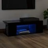 TV staliukas Televizoriaus spintelė su LED apšvietimu, juoda, 90x39x30cm
