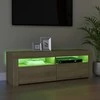 TV staliukas Televizoriaus spintelė su LED apšvietimu, ąžuolo, 120x35x40cm