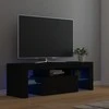 TV staliukas Televizoriaus spintelė su LED apšvietimu, juoda, 120x35x40cm