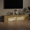 TV staliukas Televizoriaus spintelė su LED apšvietimu, ąžuolo, 135x39x30cm