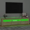 TV staliukas Televizoriaus spintelė su LED apšvietimu, ąžuolo, 180x35x40cm