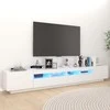 TV staliukas Televizoriaus spintelė su LED apšvietimu, balta, 260x35x40cm