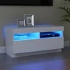 TV staliukas Televizoriaus spintelė su LED apšvietimu, balta, 80x35x40cm