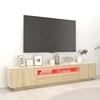 TV staliukas Televizoriaus spintelė su LED apšvietimu, ąžuolo, 200x35x40cm