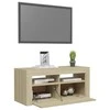 TV staliukas Televizoriaus spintelė su LED apšvietimu, ąžuolo, 90x35x40cm