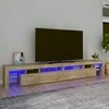 TV staliukas Televizoriaus spintelė su LED apšvietimu, ąžuolo, 260x36,5x40cm