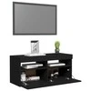 TV staliukas Televizoriaus spintelė su LED apšvietimu, juoda, 90x35x40cm