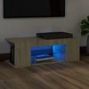 TV staliukas Televizoriaus spintelė su LED apšvietimu, ąžuolo, 90x39x30cm