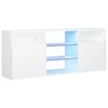 TV staliukas Televizoriaus spintelė su LED apšvietimu, balta, 120x30x50cm