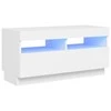 TV staliukas Televizoriaus spintelė su LED apšvietimu, balta, 80x35x40cm