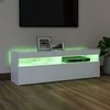 TV staliukas Televizoriaus spintelė su LED apšvietimu, balta, 120x35x40cm