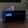 TV staliukas Televizoriaus spintelė su LED apšvietimu, juoda, 80x35x40cm