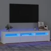 TV staliukas Televizoriaus spintelė su LED apšvietimu, balta, 180x35x40cm